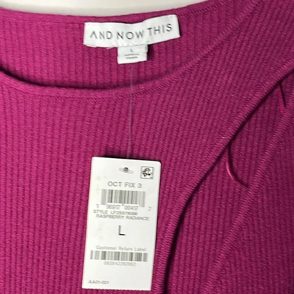 And Now This Women's Raspberry Cutout Long-Sleeve Ribbed Sweater Dress - Picture 7 of 7